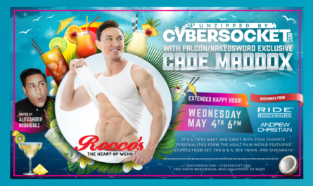 Cade Maddox to Headline Cybersocket 'Unzipped Happy Hour' in West Hollywood